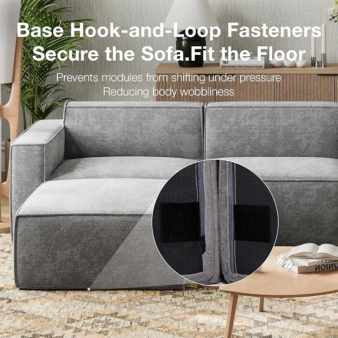 Novilla Modular Sectional Sofa, No Assembly Cloud Sectional Couch - Image 4