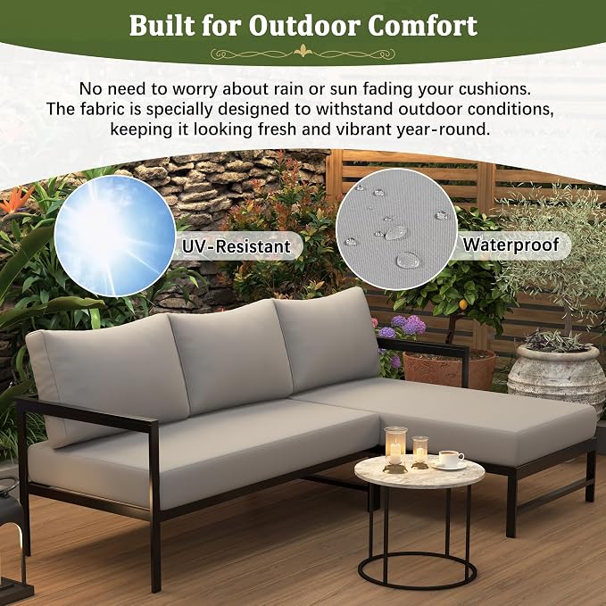 VilroCaz Outdoor L-Shaped Sectional Sofa - Image 4