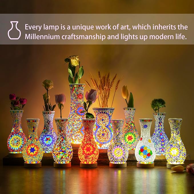 Elegant Turkish Moroccan Style Mosaic Table Lamp - Image 5