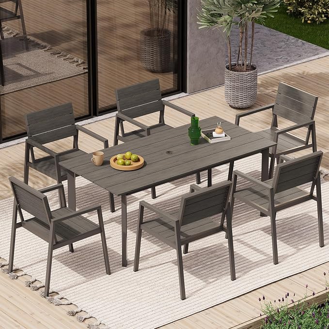 Outdoor Patio Dining Chairs Set of 2, 350LBS Capacity Aluminum Patio Dining - Image 6