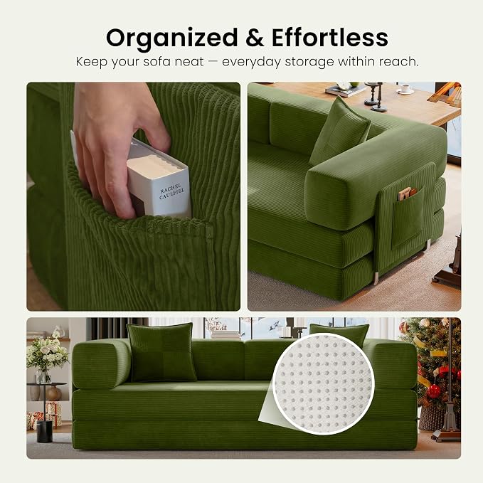Convertible Floor Sofa Bed | 59’’ Folding Futon Sofa - Image 6