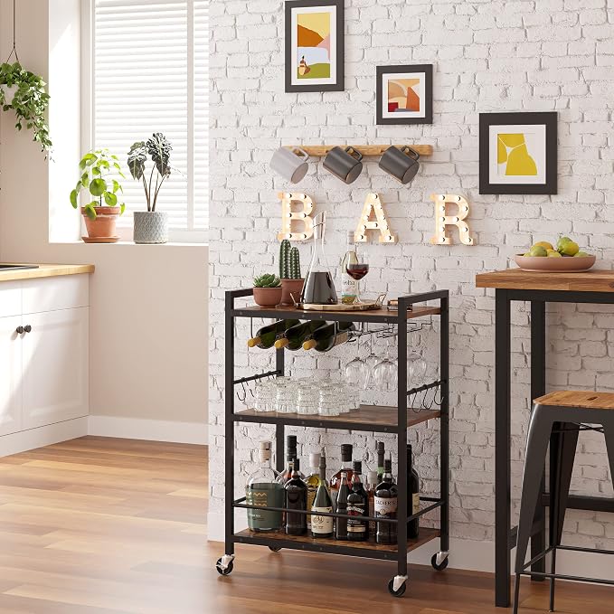TUTOTAK Bar Cart, Serving Cart for Home, Microwave Cart, Drink Cart, Mobile by ChoosetutotakFurnitureBuildYourCozyHome