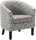 BELLEZE Accent Barrel Chair, Linen Round Chair Club Tub Sofa Corner Chair by BELLEZE