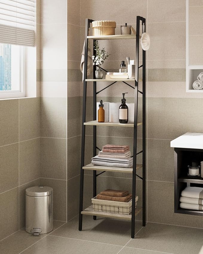Hzuaneri Ladder Shelf, Bookshelf Bookcase, Freestanding Corner Storage Shelve - Image 6