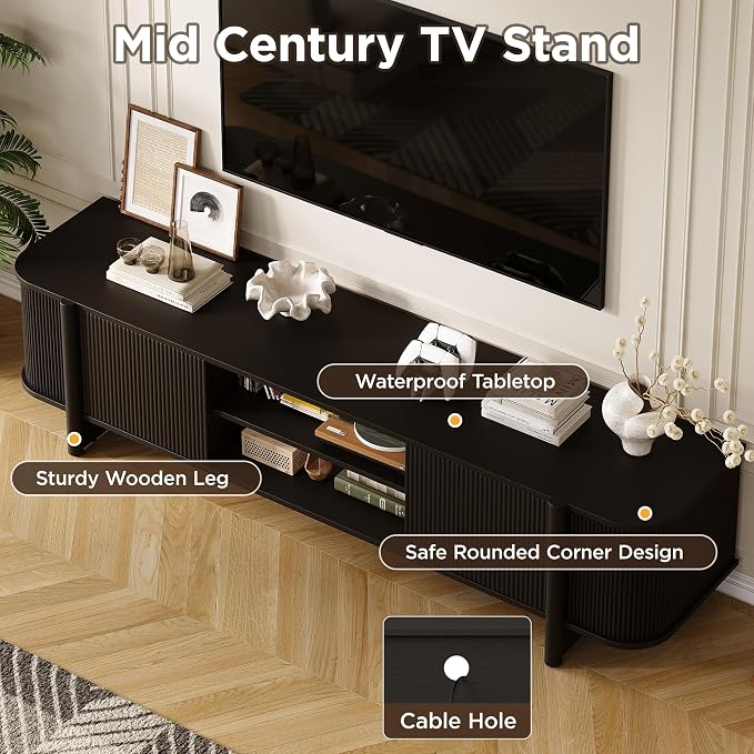 Vabches 70" Mid Century TV Stand - Image 3