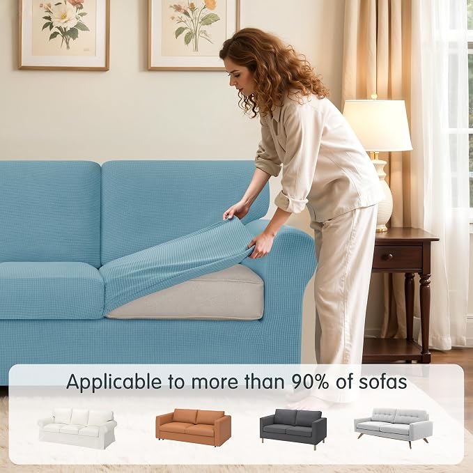 SUBRTEX 5 Pieces Stretch Sofa Slipcover Sets Couch Cover Sets Backrest Cushion - Image 4