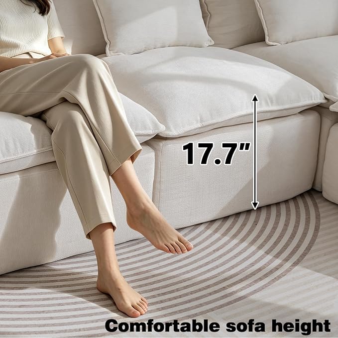Boneless Couch Sectional Cloud Couch 130'' Oversized Modular Sectional Sofa - Image 5
