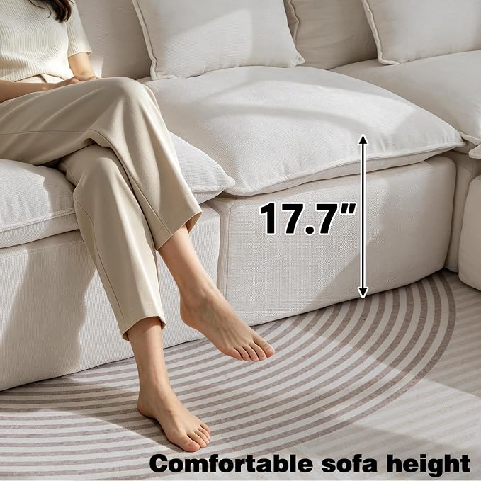 Boneless Loveseat Couch Sectional Cloud Couch Oversized Modular Sectional Sofa - Image 5