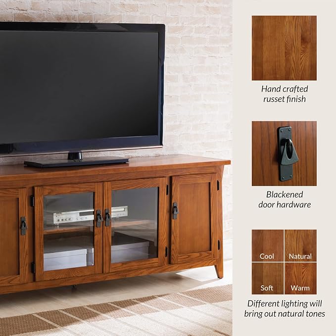 Leick Home 82560 Solid Wood Four Door TV Stand - Image 5