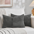 Fancy Homi 2 Packs Dark Gray Long Lumbar Decorative Throw Pillow Covers 12x24 by Fancy+Homi