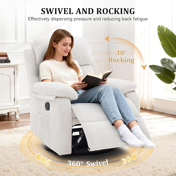 Korser Recliner Chair, 360 Swivel Rocker Chair - Image 3