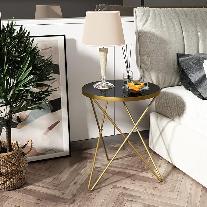 HLR Modern Round Side Table Set of 2, End Table - Image 2