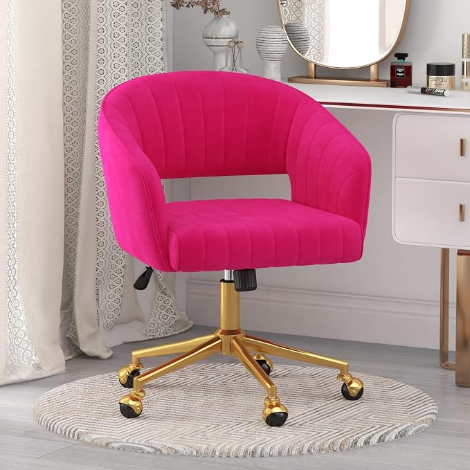 Home Office Chair Swivel Velvet Desk Chair Accent Armchair Upholstered Modern - Image 2