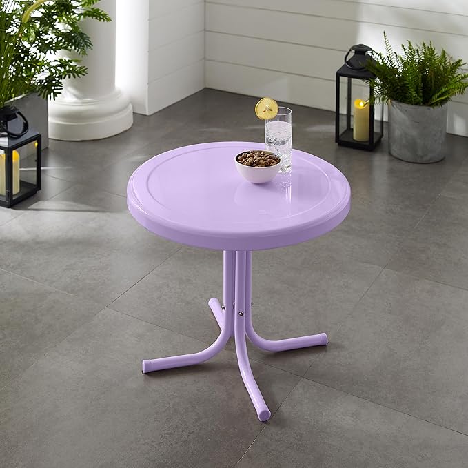 Crosley Furniture Griffith Weather Resistant Retro Metal Outdoor Side Table - Image 6