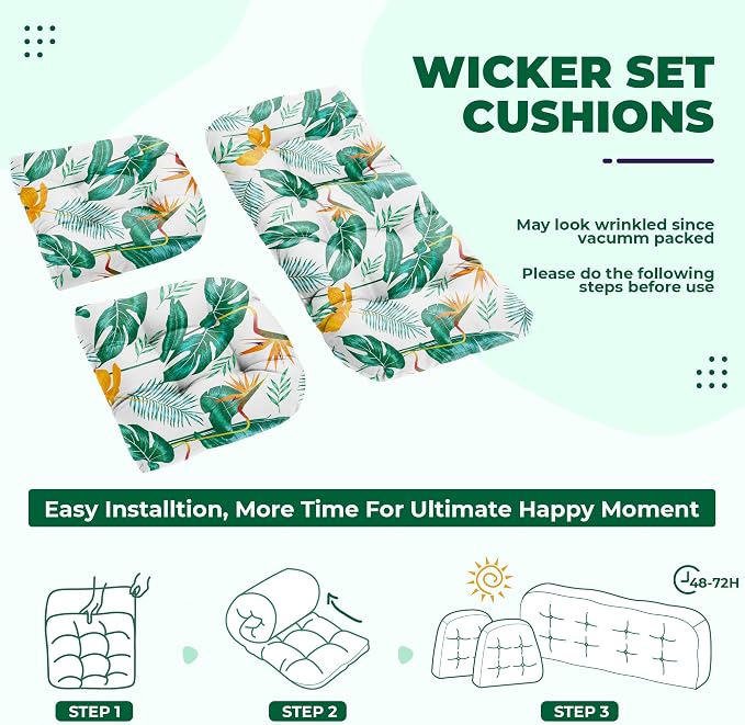 DANGHOOGY Wicker Chair Cushions, Waterproof Outdoor Loveseat Cushions - Image 6