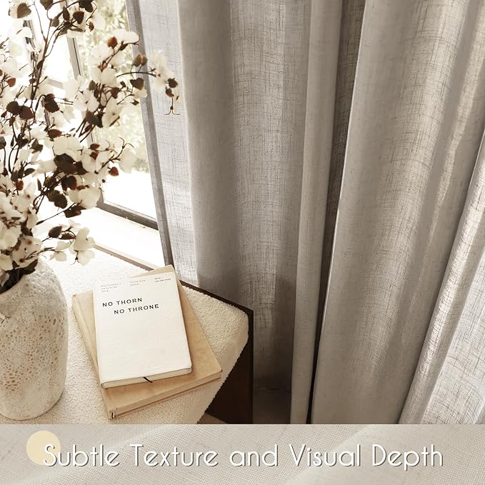 Taupe Linen Curtains 90 inches Long - Image 3