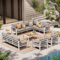 Aluminum Outdoor Patio Furniture Set, 11 Seats Patio Conversation Sets by ComfCove