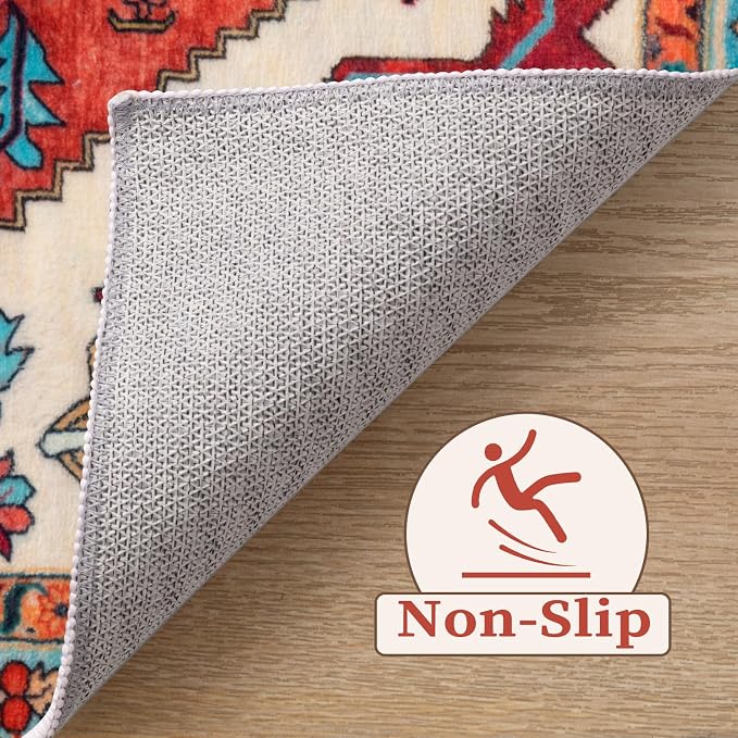 SERISSA 5x8 Area Rugs for Living Room, Large Washable Non-Slip Boho Rug - Image 4