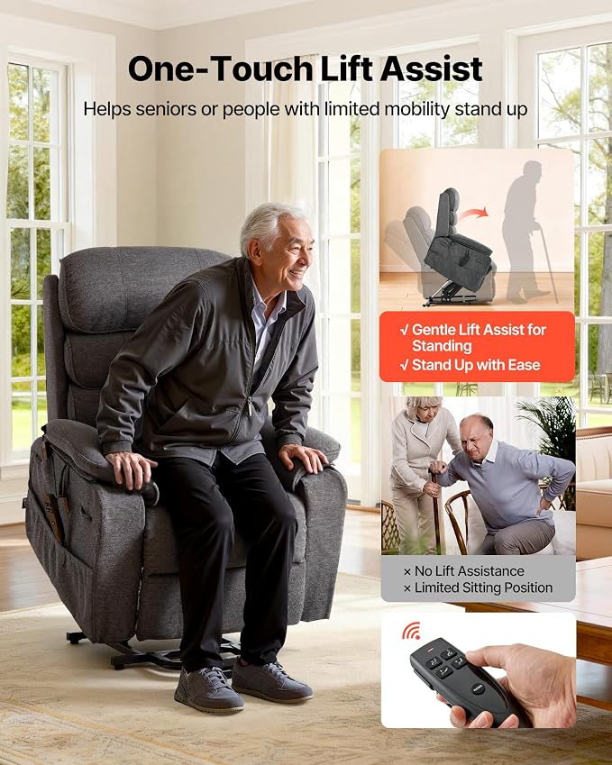 VEVOR Power Lift Recliner Chair, Dual Motor Lift Chair - Image 6