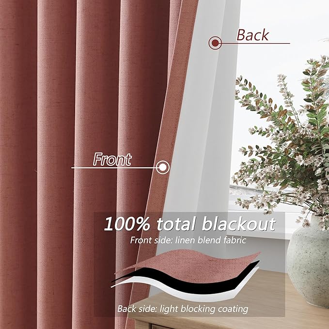 Guken 100% Blackout Curtains 84 Inch Length 2 Panels Set - Image 4