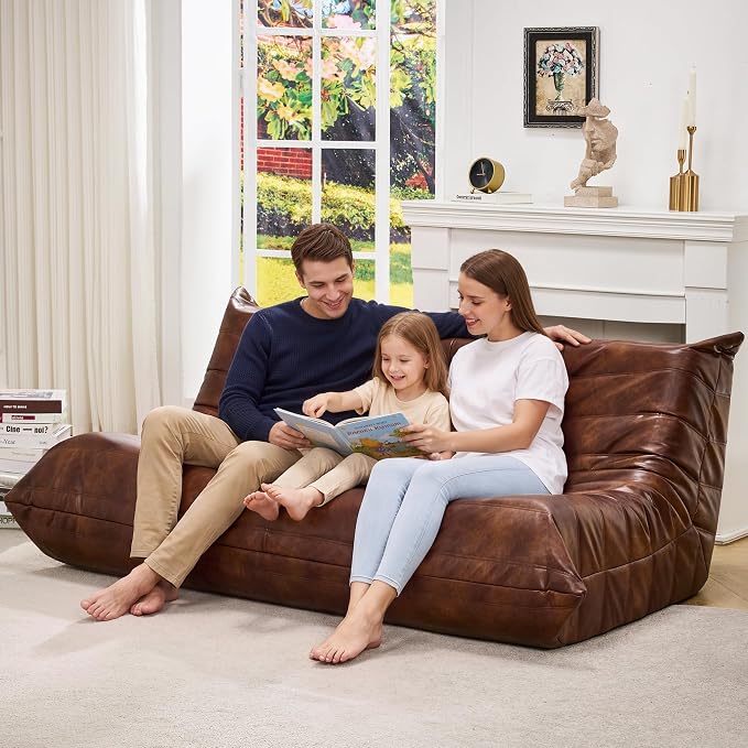 Hobestluk Bean Bag Chair Giant Bean Bag Sofa 3 Seater Bean Bag Chairs - Image 3