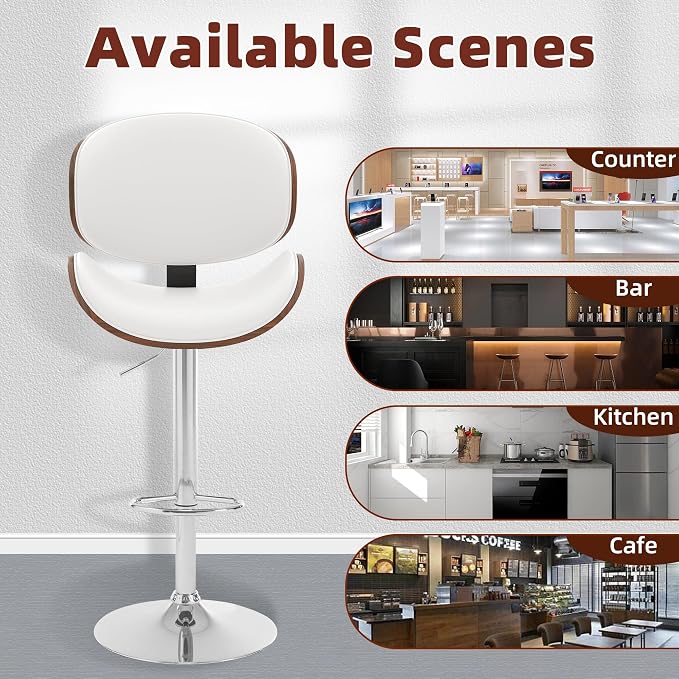 civama Bar Stools Set of 4 for Kitchen Counter, Adjustable Bar Height Chairs - Image 8