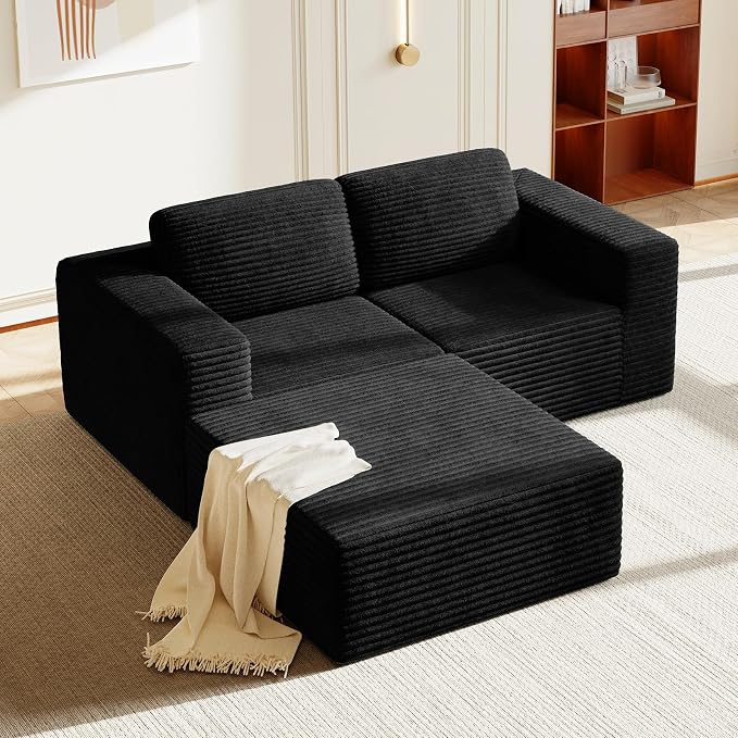 Vesgantti 80" Modular Sectional Sofa, Corduroy Cloud Couch by Vesgantti