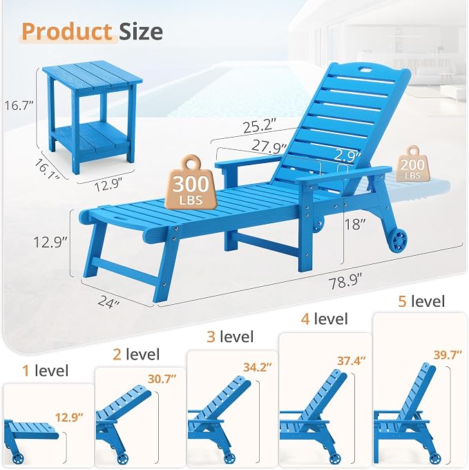 LUE BONA Outdoor Lounge Chair Set - Image 7