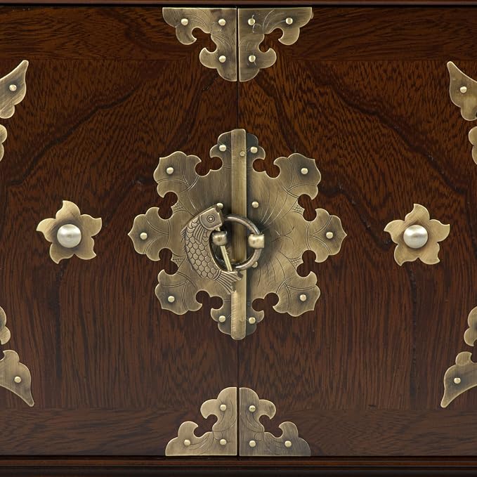 Oriental Furniture Korean Antique Style Coffee Table Low Chest - Image 4