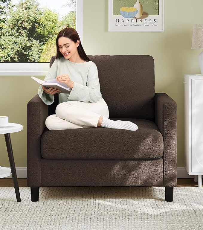 Welzona Sofa Accent Chair, Tool-Free Setup Living Room Accent Chairs, Comfy Arm by WelzonaDirect