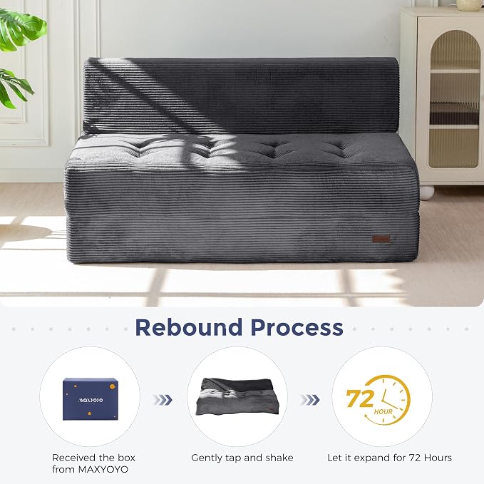 MAXYOYO 8" Folding Sofa Bed, Fold Out Chair Bed Sleeper Chair, Convertible - Image 9