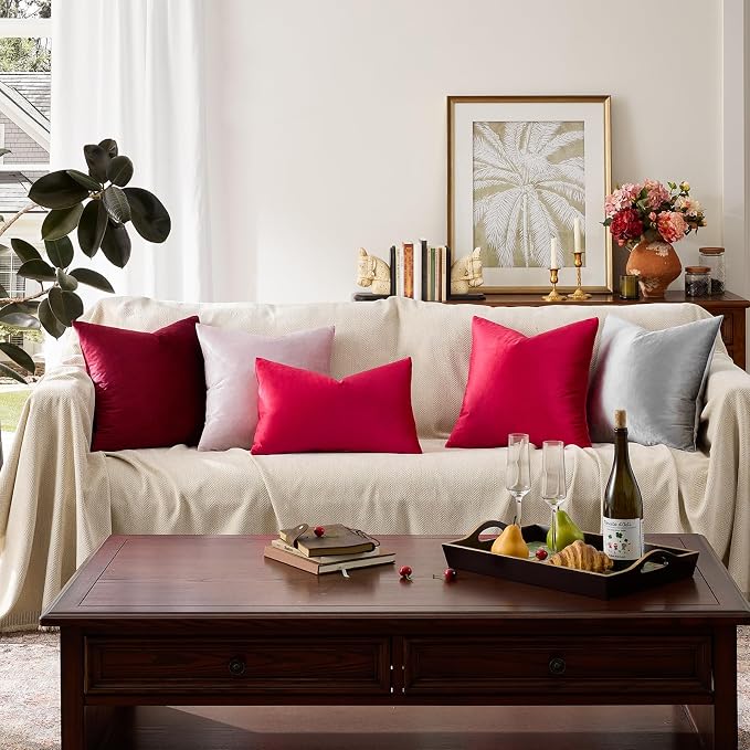 GIGIZAZA Decor Throw Couch Pillow Covers, Velvet Pillow Cases 24 x 24inch - Image 4