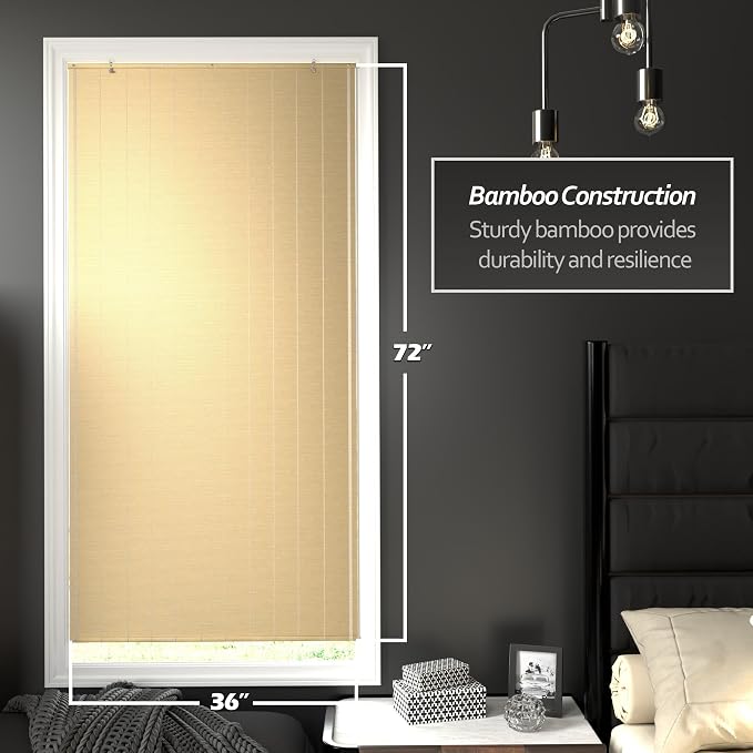 Red Lantern Matchstick Cordless Window Shade - Image 2