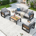 Aoxun Aluminum Patio Furniture Set, 5 Seats Luxury Outdoor Sectional by Aoxun