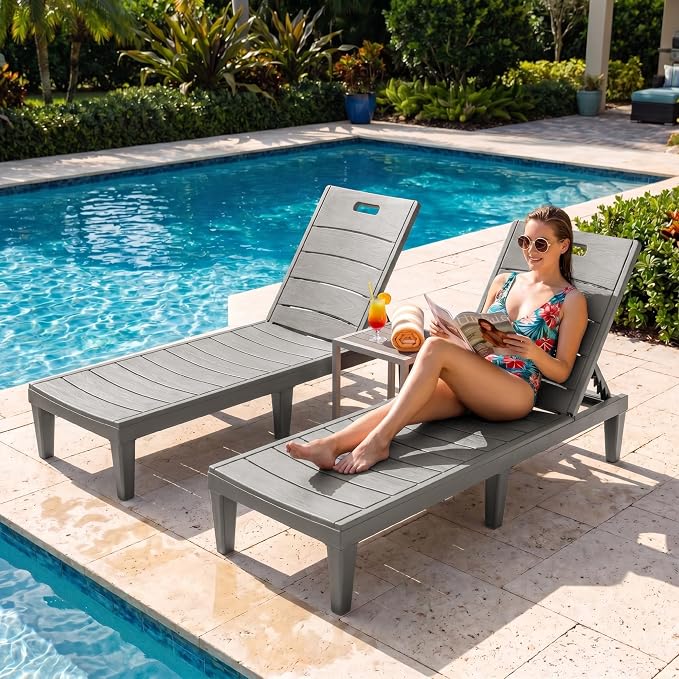 Greesum Outdoor Chaise Lounge Chairs Set of 4 - Image 2