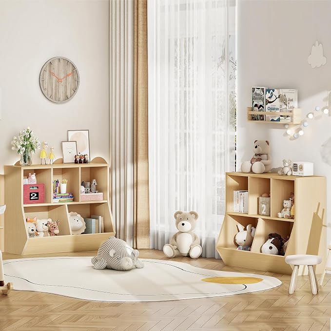 HOOBRO Kids Bookshelf, Bookcase Footboard, Toy Storage Cubby, Children's Toy - Image 6