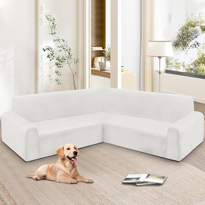 HDCAXKJ Corner Sectional Couch Covers Velvet Stretch L Shape Sofa Cover Soft - Image 6