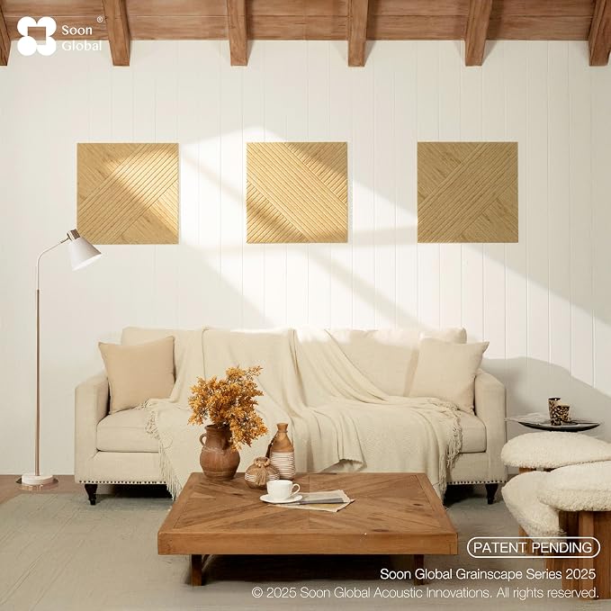 Soon Global Acoustical Wall Panels, 6-Piece 23.62 X 23.62 Inches Art Acoustic - Image 2