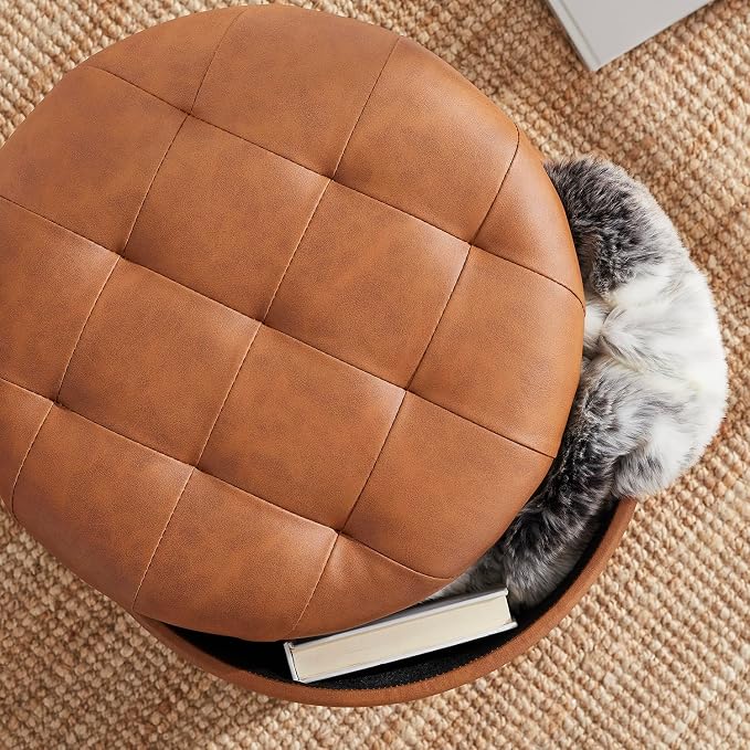 Ornavo Home Round Storage Ottoman - Image 4