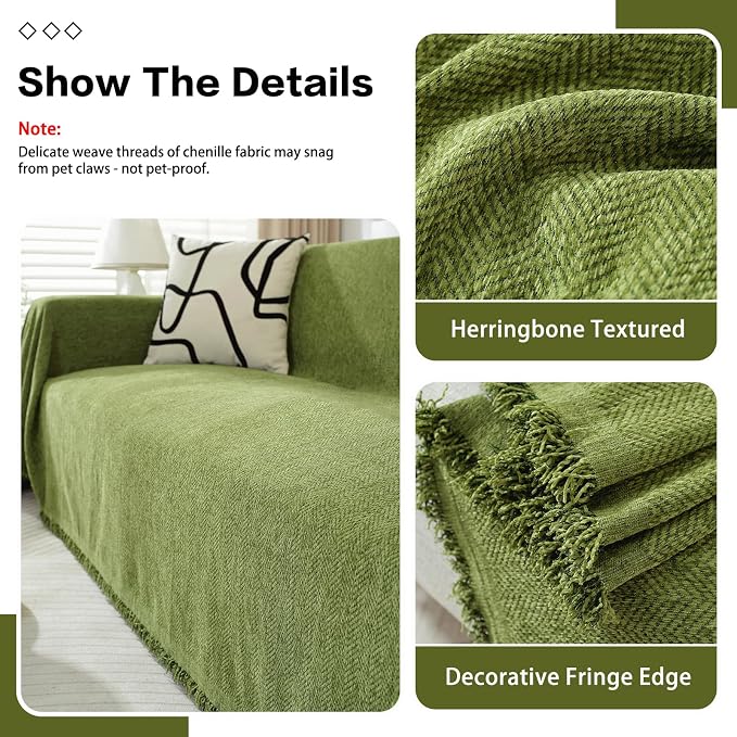 DREAMINGO Sofa Covers Herringbone Jacquard Modern Minimalism Couch Cover Wear - Image 3