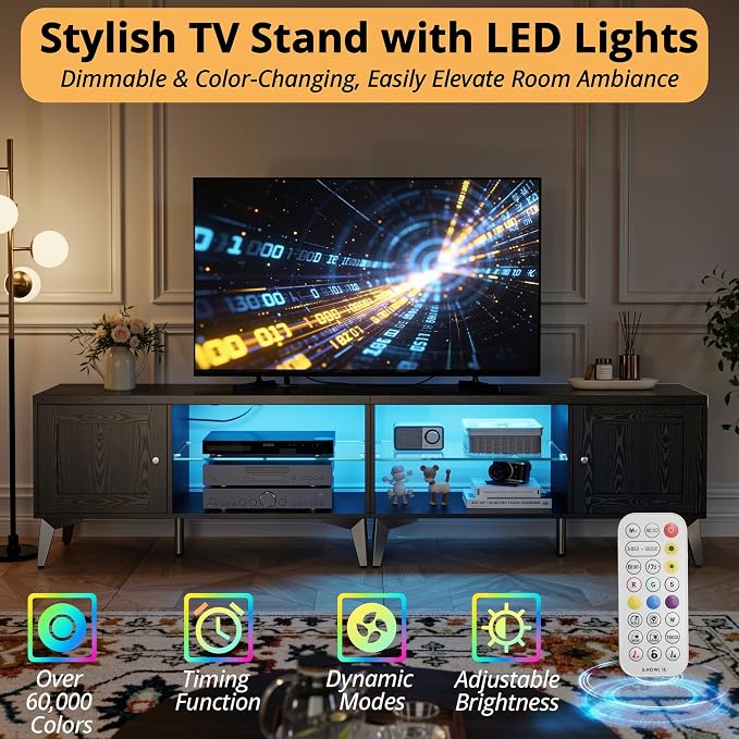 LIKIMIO 2-in-1 TV Stand for 85 Inch TV, Entertainment Center - Image 3