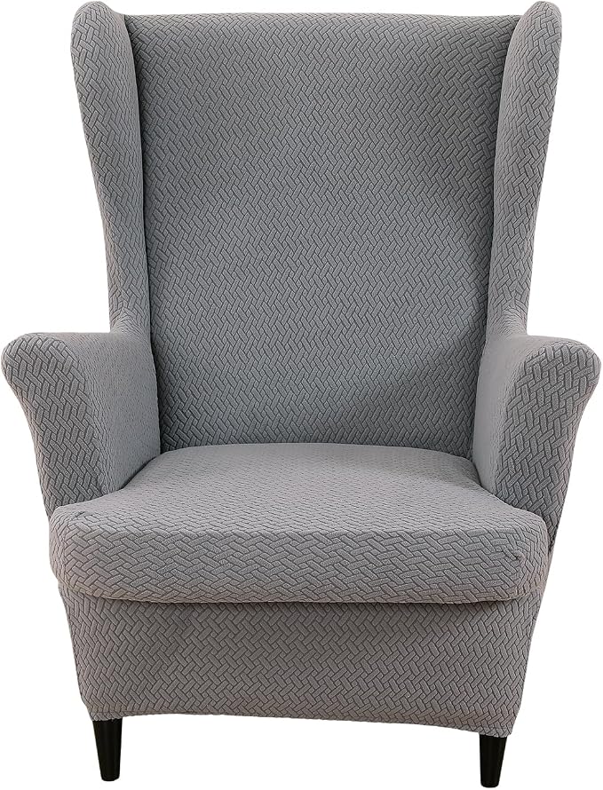 HAOYONG Jacquard Wingback Chair Cover Thickening Armchair Covers 2 Pieces by HAOYONG