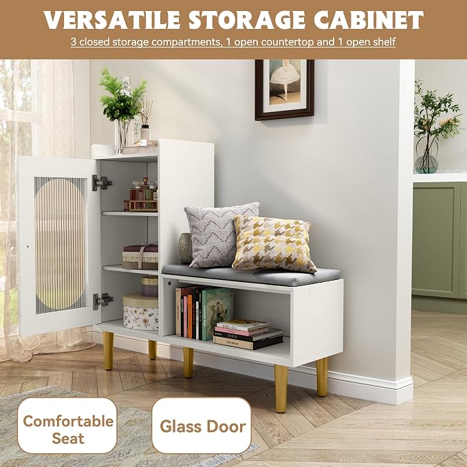 HLR Storage Bench Set of 2, L-Shaped Storage Cabinet - Image 3