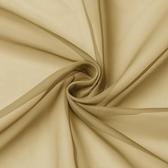 Gold Sheer Curtains for Bedroom Living Room 96 Inches Long 2 Panels, Modern - Image 9