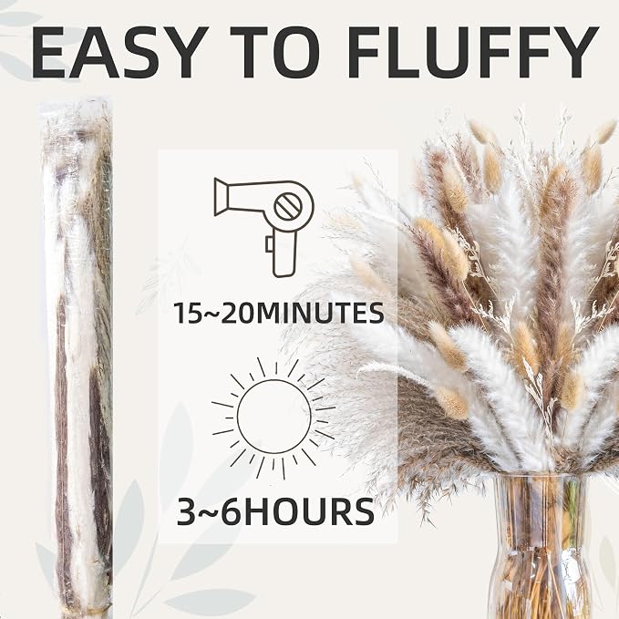 300PCS Natural Pampas Grass Mix Bouquet | Dried Pampas Bouquet - Image 6
