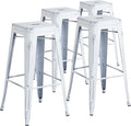 Flash Furniture Kai Commercial Grade 4 Pack 30" High Backless Distressed White by FlashFurniture
