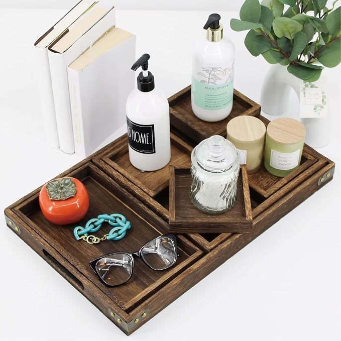 Wooden Serving Trays with Handle - Image 3