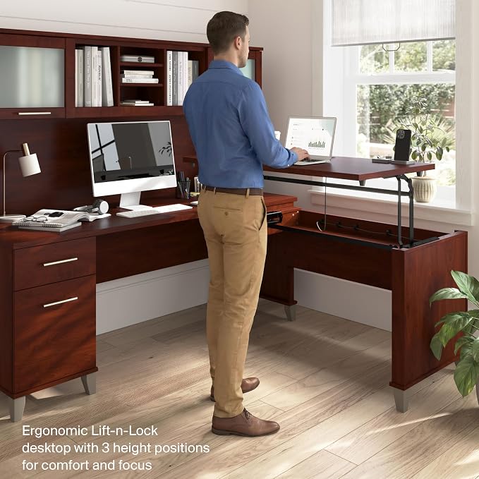 Bush Home 72-Inch L-Shaped Sit to Stand Desk - Image 4