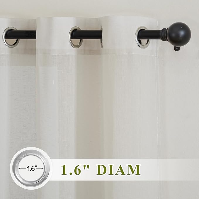 NICETOWN Flax Sheer Linen Curtains - Image 2