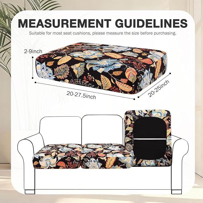 hyha 8Pcs Patio Cushion Covers, Stretch Outdoor Couch Cushion Covers Replacement - Image 2